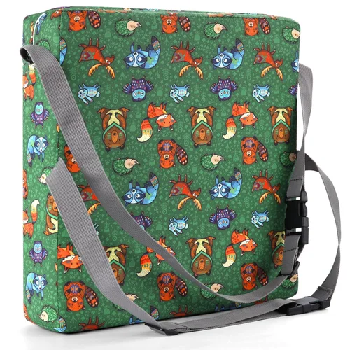 Vista 9 de Zicac Asiento elevador portátil para mesa de comedor, asiento elevador antideslizante para niños con correas dobles ajustables, lavable, Verde