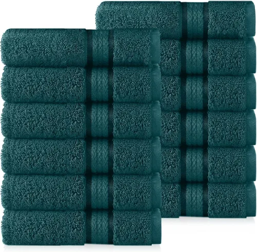 Vista 22 de Juego de de toallas supersuaves de algodón de 21 oz, con banda de rayón, cuidado fácil con lavado a máquina, ideal para uso diario