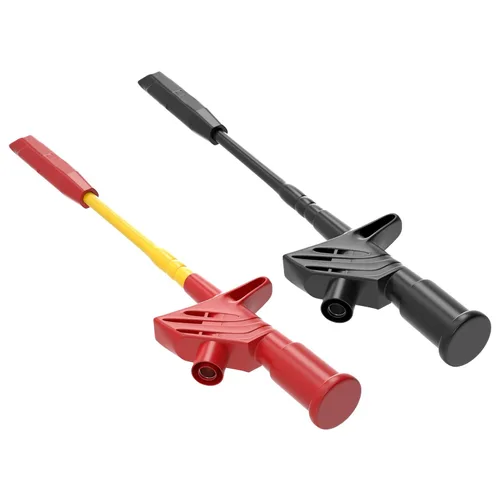 Vista 3 de Goupchn Sondas de perforación de alambre aislante, 2 sondas de prueba de multímetro de perforación rápida de alta resistencia con enchufe de plátano