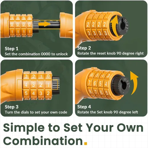 Vista 4 de Titanker Candado de bicicleta, cerradura de bicicleta de 4 pies, bloqueo de cable de 1/2 pulgada con soporte de montaje, accesorios de bicicleta