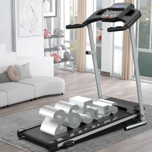 Vista 6 de Home Foldable Treadmill with Incline, Folding Treadmill for Home Workout, Electric Walking Treadmill Machine 15 Preset or Adjustable Programs 250 LB