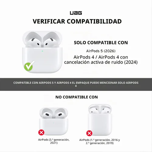 Vista 2 de UAG - Funda de plasma para AirPods 5 2026 con tapa y mosquetón Verde oliva (Olive Drab)