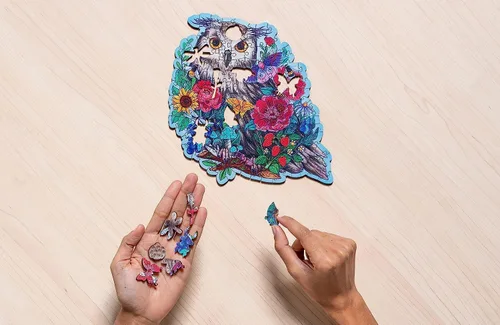 Vista 2 de Ravensburger Mysterious Owl - Rompecabezas de madera de 150 piezas - 17511 - para adultos y niños a partir de 10 años