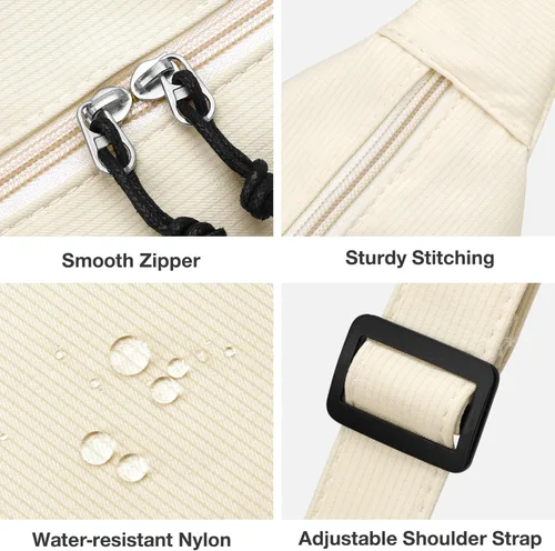 Vista 4 de Crossbody Bag for Women Small Crescent Bag with Adjustable Strap Nylon Hobo Shoulder Bag Handbag for School Travel Work