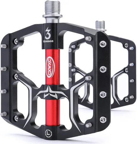 Pedales de bicicleta de carretera/montaña – 3 rodamientos de 9/16 pulgadas de aleación de aluminio – Pedal de bicicleta de montaña con clavos