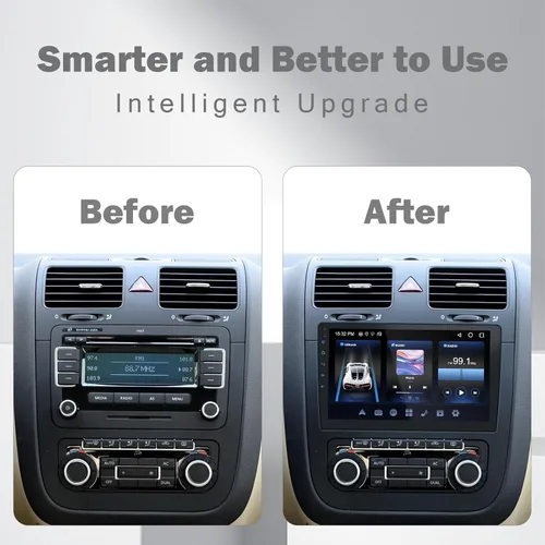 Vista 6 de Haudio Estéreo de auto de doble DIN de 9 pulgadas con Apple CarPlay inalámbrico y Android Auto, pantalla CarPlay para automóvil, pantalla táctil