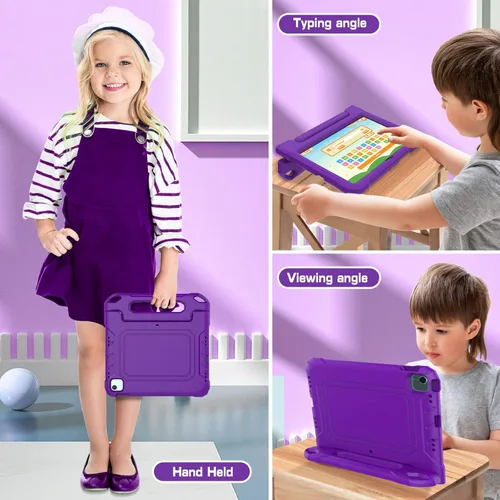 Vista 5 de Funda para iPad Air de 5ª y 4ª generación, iPad Air de 10.9 pulgadas 2022/2020 con protector de pantalla, funda protectora para iPad Pro 11 con asa