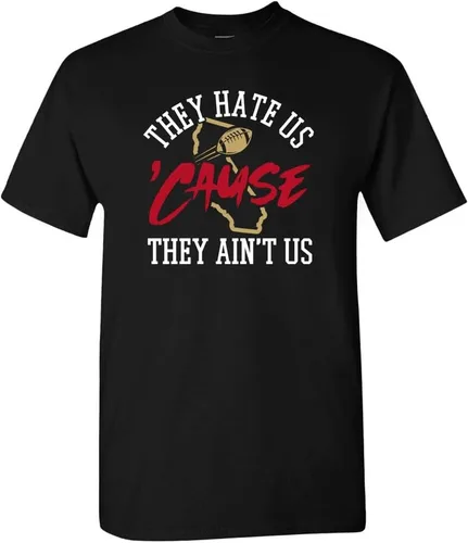 Vista 36 de Xtreme Apparrel They Hate Us 'Cause They Ain't Us Men's T-Shirt for Football Fans
