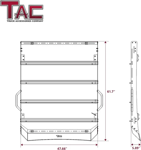 Vista 8 de TAC - Soporte de techo compatible con Tacoma 2024-2025, camión de cabina doble, barra transversal, carga, canoa, bicicleta, kayak, snowboard