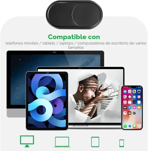Vista 3 de CloudValley Funda deslizante para cámara web [Paquete de 2], cubierta de cámara web de metal ultradelgada de 0.023 pulgadas para MacBook Pro, iMac