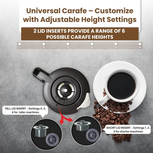 Vista 4 de Jarra de vidrio de repuesto de 12 tazas para Cuisinart, olla de vidrio de borosilicato, se adapta a varias cafeteras Cuisinart con jarra DCC-1200PRC