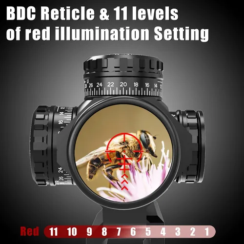 Vista 3 de UUQ Leopard Speed 1-6/1-8/1-10x24 SFP LPVO Mira de rifle con BDC, ópticas, rango extendido, iluminación roja de 11 niveles, ménsula de montaje
