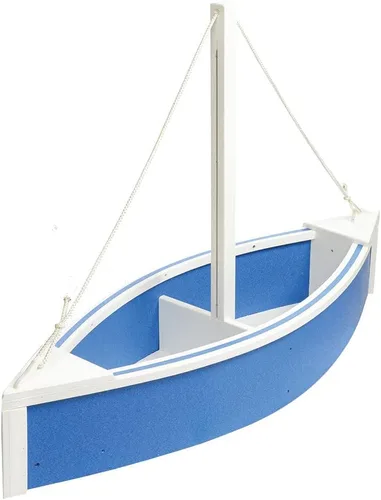 Vista 6 de Amish-Made - Maceta de poliéster azul Aruba de 47 x 16 pulgadas para exteriores Aruba Azul y Blanco