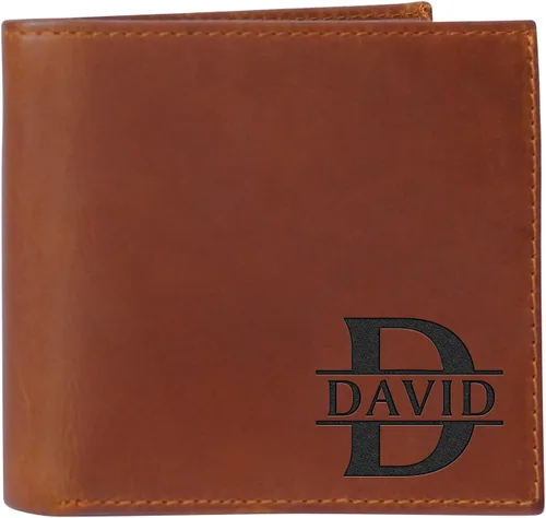 Vista 3 de Custom Gifts for Fathers Day, Custom Gifts for Men, Personalized Initials Name & Inside Text, Customizable Monogram Men Wallet, Valentine Gift for