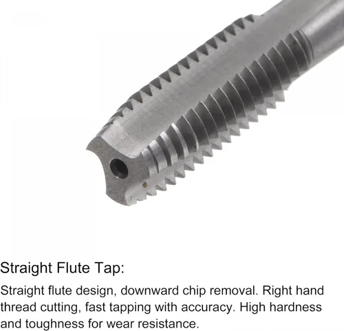 Vista 3 de uxcell 516-20 UN Straight Flute Thread Tap y 0.276 in Twist Drill Bit Set, Titanium Plated 6542 Acero de alta velocidad Broca de perforación Máquina