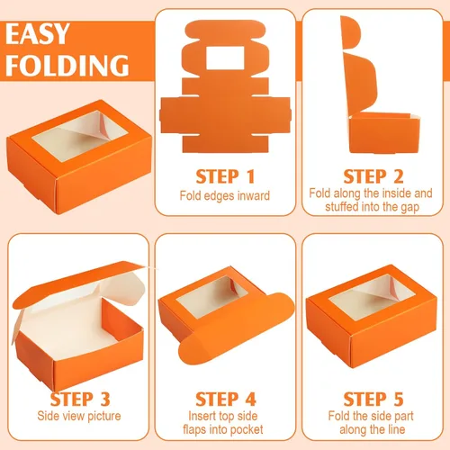 Vista 131 de Zonon 30 piezas de cajas de jabón para embalaje casero, mini cajas de regalo de papel kraft con ventana para panadería, caramelos, fabricación