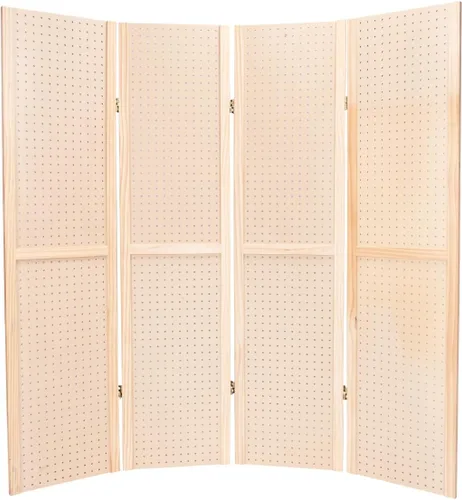 SSWBasics Soporte de tablero perforado plegable de 5 pies y 4 paneles para manualidades - Exhibición versátil de tablero perforado y divisor de
