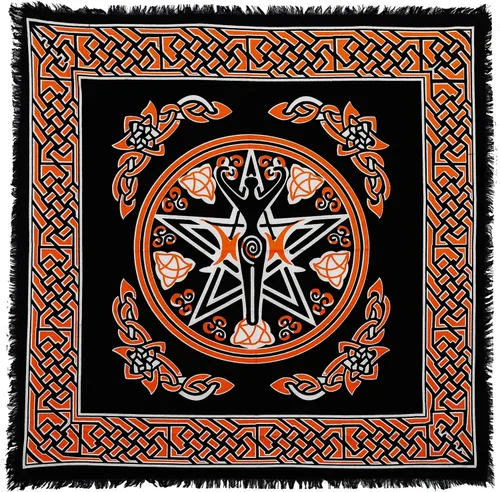 Vista 16 de Indian Consigners Altar Cloth Star Witchcraft Alter Tarot Spread Top Wicca Square Espiritual 36x36 Paño sagrado (Pentagrama dorado)