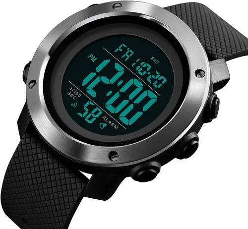 Vista 2 de Reloj deportivo digital para hombre, resistente al agua, con cronómetro, alarma, LED, luz trasera