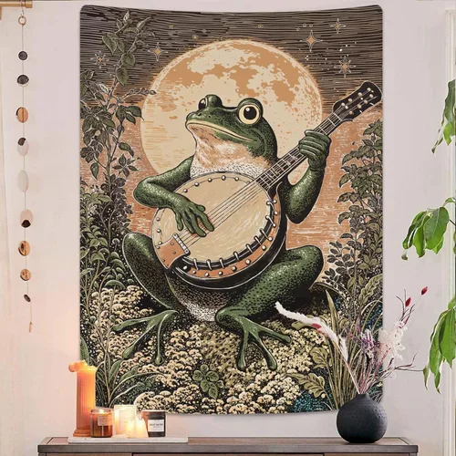 Vista 16 de Lunerfex Tapiz de pared del árbol de la vida, polilla celestial y sol para colgar en la pared para dormitorio y sala de estar, tapices de decoración