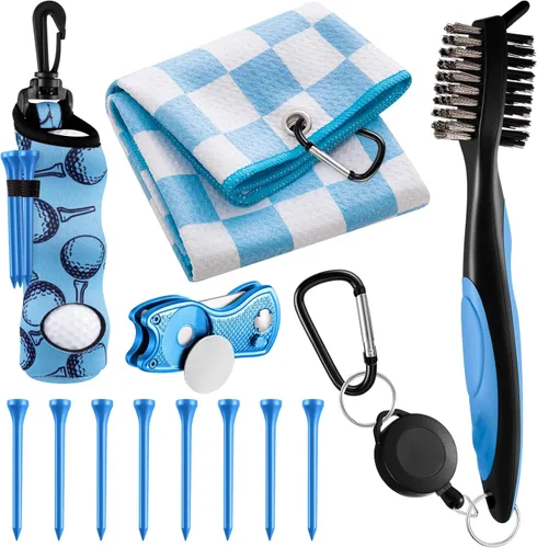 Vista 28 de Liliful Kit de Accesorios de Golf de 12 Piezas, Incluye Bolsa para Pelotas de Golf con Gancho, Toalla, Tees, Marcador de Pelota Magnético