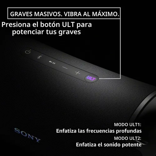Vista 2 de Sony ULT Field 7 - Altavoz inalámbrico Bluetooth para fiestas, IP67 impermeable, graves potentes, batería de 30 horas, karaoke, mango cómodo y luces