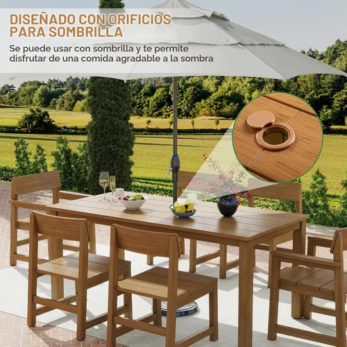 Vista 5 de Jocoevol Juego de comedor de patio HIPS de 5 piezas para 4 mesas y sillas al aire libre