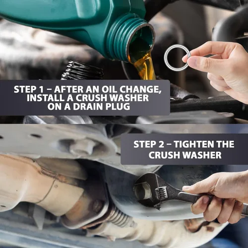 Vista 9 de 15 piezas de arandelas de sello de junta de aplastamiento de tapón de drenaje de aceite y líquido de transmisión - 16 mm de reemplazo para Subaru PN