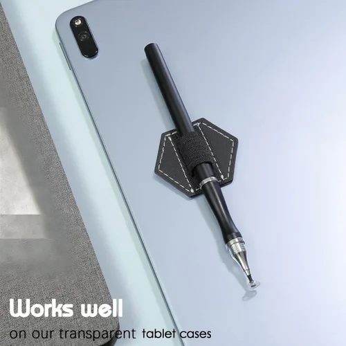 Vista 7 de Pajean 10 soportes para bolígrafo para cuaderno, autoadhesivos, de cuero, para cuadernos, con lazo elástico hexagonal diseñado para cuadernos