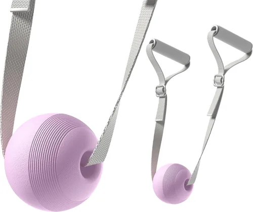 Vista 10 de VICSKY Pelota de masaje de maní con correa ajustable y asas, doble bola de liberación miofascial de lacrosse, rodillo de tejido profundo para pies