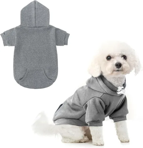 Vista 24 de SCENEREAL Sudaderas con capucha de seguridad para perros de tamaño pequeño, mediano y grande, ropa de felpa cepillada con gorro, abrigo de algodón