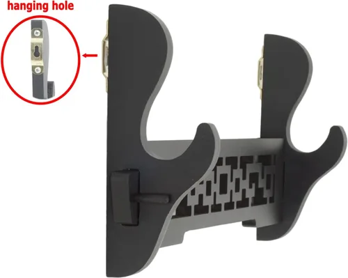 Vista 3 de Eforlife Soporte de pared para espada Samurai Sword Katana Wakizashi, soporte de exhibición de 1 nivel