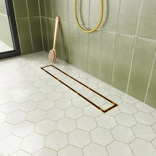 Vista 15 de Neodrain Drenaje de ducha lineal de 18 pulgadas con rejilla de inserción de azulejos, desagüe de suelo de ducha rectangular de acero inoxidable
