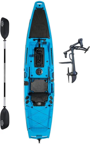 Vista 11 de Brooklyn 12.5 Pro Pedal Propeller Drive Fishing Kayak by BKC, Sit-on-Top Single Kayak with Rudder System, Dry Storage, Rod Holders & 550 lb Capacity