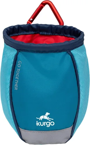 Kurgo Go Stuff It Bolsa de Premios para Perros, Bolsa de Entrenamiento de Premios para Perros, Bolsas de Premios para Mascotas, Riñonera Manos Azul