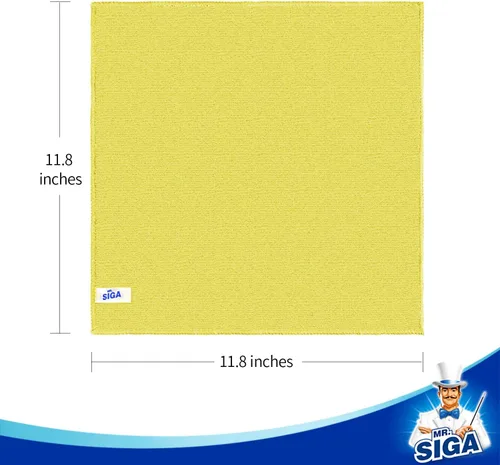 Vista 3 de MR.SIGA Paño de limpieza de microfibra, toallas de limpieza multiusos, paquete de 50, tamaño 11.8 x 11.8 pulgadas