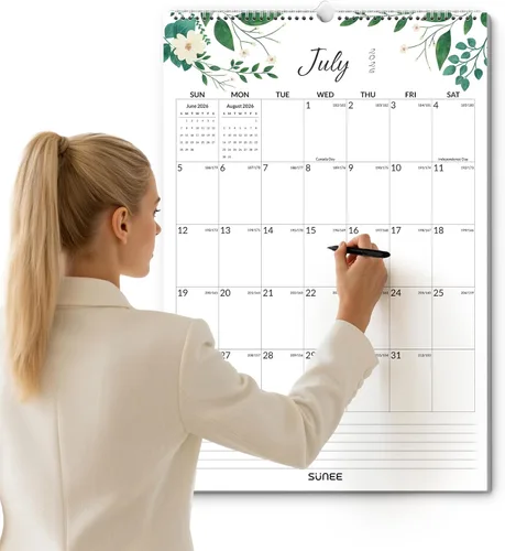 Vista 20 de SUNEE Calendario de pared grande 2026-2027, 22.75 x 15.5 pulgadas, calendario de 18 meses (finaliza marzo de 2028), vertical extragrande, playas