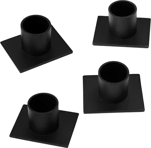 Vista 12 de FiveSeasonStuff Juego de 2 portavelas vintage chapados en negro con mango para candelabros de cera cónica