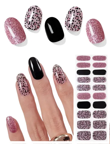 Vista 11 de AutyaMee Tiras de uñas de gel semicuradas (madera marrón), 20 unidades de envolturas de uñas de gel, calcomanías, requiere luz UV, calidad de salón