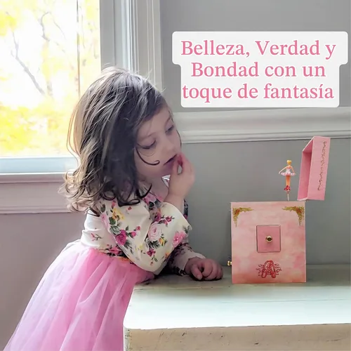 Vista 6 de Caja de música con diseño de bailarinas de ballet Ballet Friends, Bailarina, Rosado
