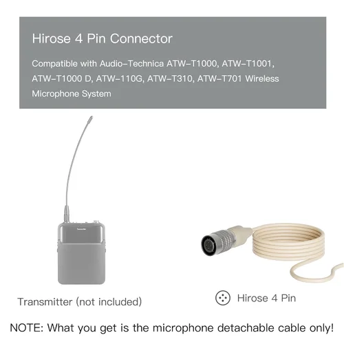 Vista 2 de J K Hirose - Cable desmontable de 4 pines para micrófono JK MIC-J 071S