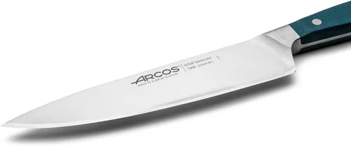 Vista 3 de Arcos Cuchillo de chef forjado de acero inoxidable, tamaño 8 pulgadas. Mango profesional de micarta y borde especial de seda y hoja plateada 8.268