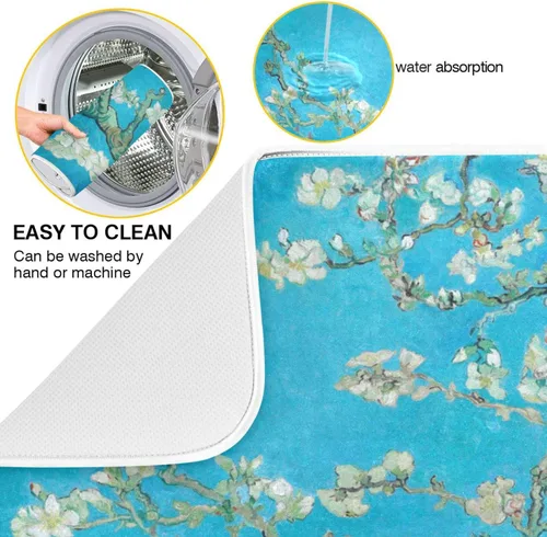 Vista 4 de Tapete grande de secado de platos para encimera de cocina, secadora absorbente, almohadilla de cocina resistente al calor, almohadilla para platos