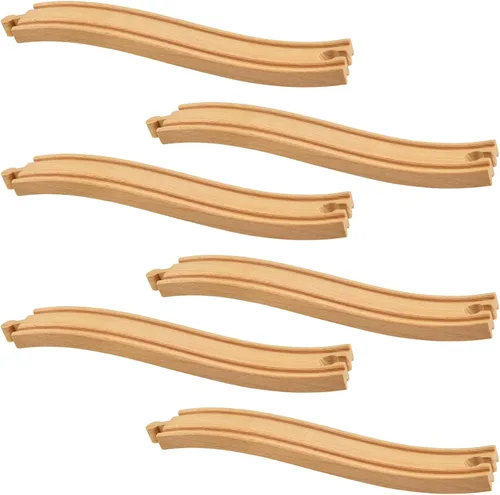 Vista 8 de Mototo 12 piezas de madera para tren de madera ascendente, piezas de expansión ferroviaria compatibles con la mayoría de conectores de madera