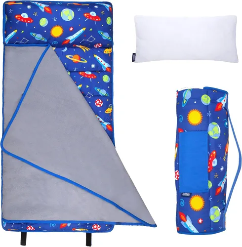 Vista 10 de Wildkin Tapete de microfibra para siesta de 43 pulgadas con almohada reutilizable para niños y niñas, ideal para guardería y preescolar, tapete