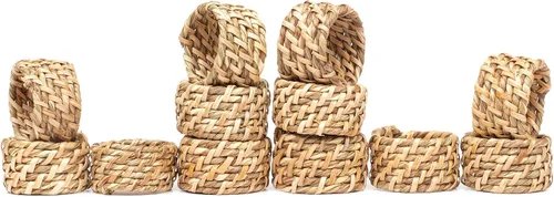 Vista 6 de Juego de 6 servilleteros con cuentas de plástico con diseño de copo de nieve, hermosa y elegante decoración de mesa de invierno para Navidad, bodas