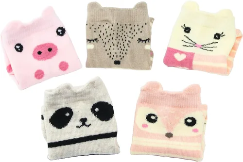 Vista 3 de HzCojulo - Medias de algodón para niñas pequeñas y grandes, 5 pares