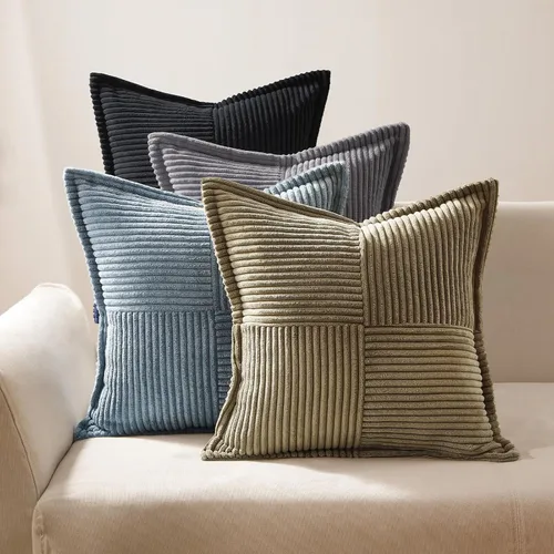 Vista 6 de Topfinel Juego de 2 fundas de almohada occidentales de 16 x 16 pulgadas, almohadas texturizadas para sofá, cama, sala de estar, cojín cuadrado a