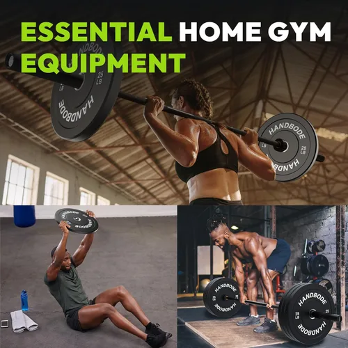 Vista 7 de Rubber Weight Plates, Olympic Bumper Plate Set 2-Inch, 45100 110160190260300 lb Barbell Weights for Home Gym, Colored Standard Strength Training