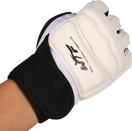 Vista 6 de GINGPAI Taekwondo Karate Gloves for Sparring Martial Arts, Half Finger Training Gloves for Men Women Kid